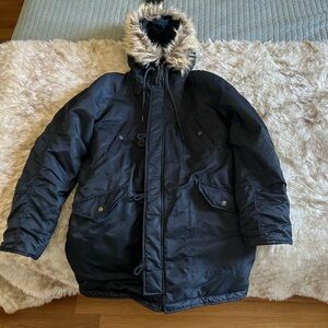 J Crew Navy Blue Perfect Winter Parka size S